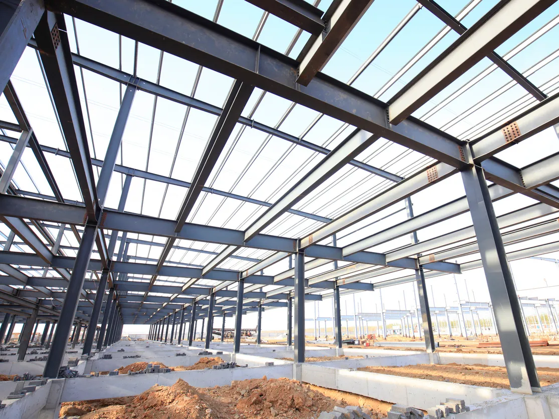 Industrial building with steel structure